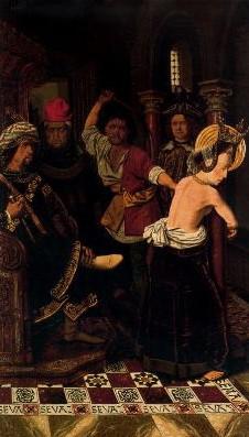 Bartolome Bermejo The flagellation of Saint Engratia Sweden oil painting art